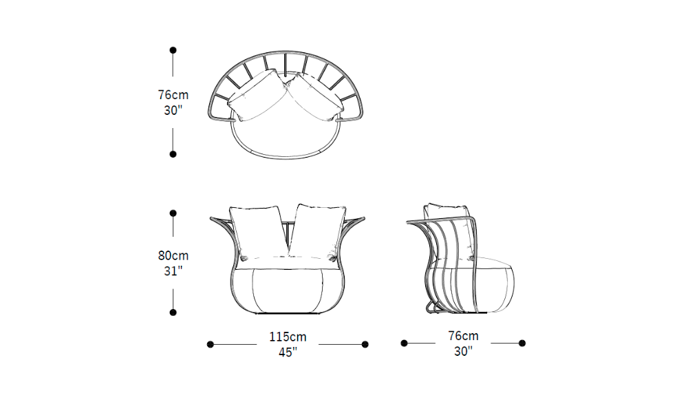 Image of the main dimensions of the product
